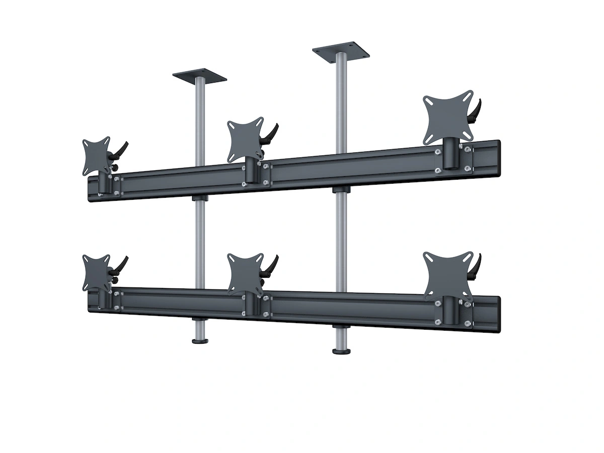 Flat-System Monitorhalter Decke für 6 Monitore 3 + 3 - 20''-24"