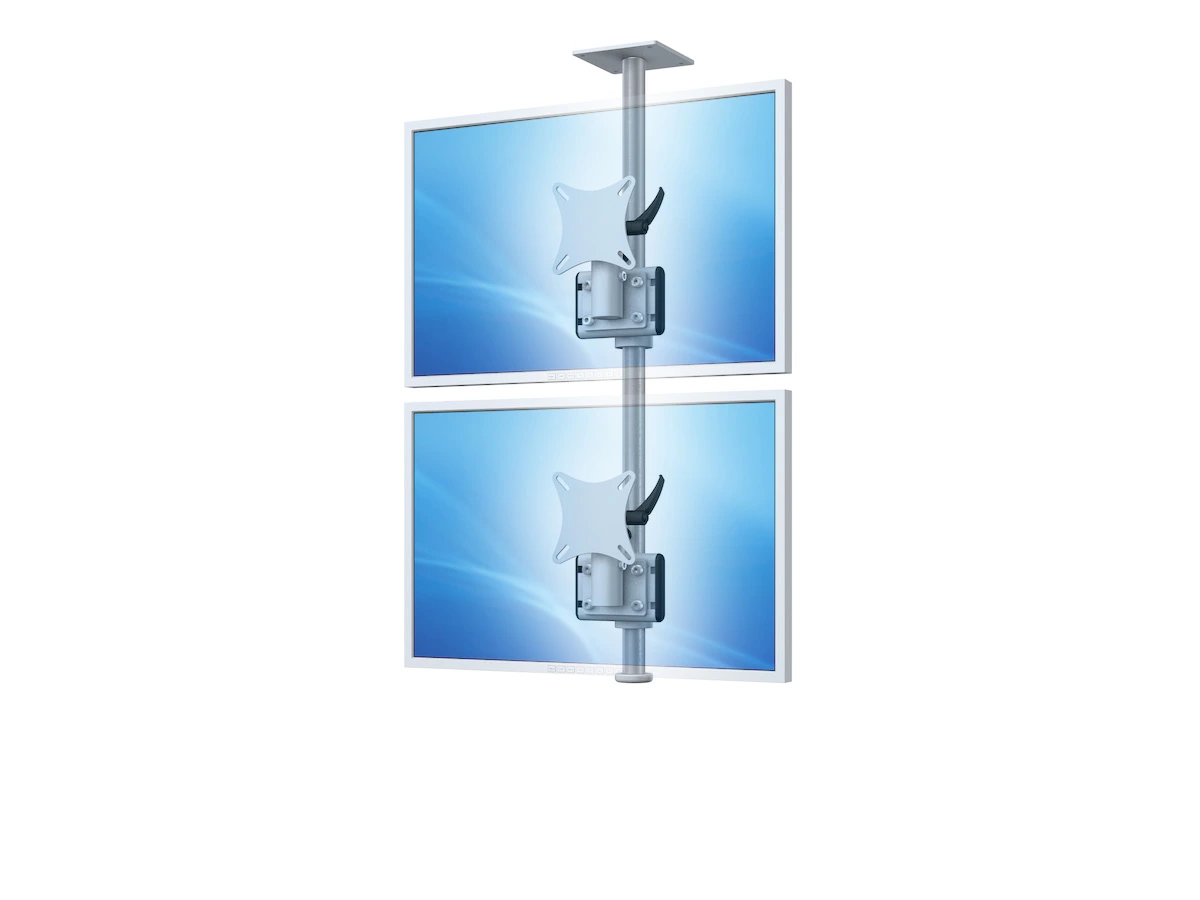 Flat-System Monitorhalter Decke für 2 Monitore 1 + 1 - 20''-24"