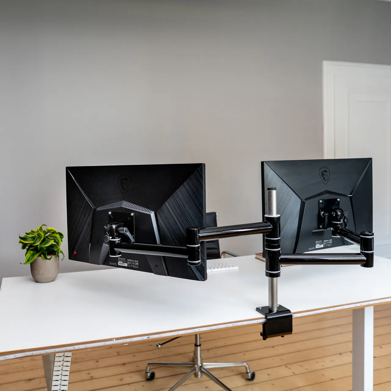 Flex-System Monitorhalterung für 2 Bildschirme mit Tisch-Klemme 2er - 25''-32''