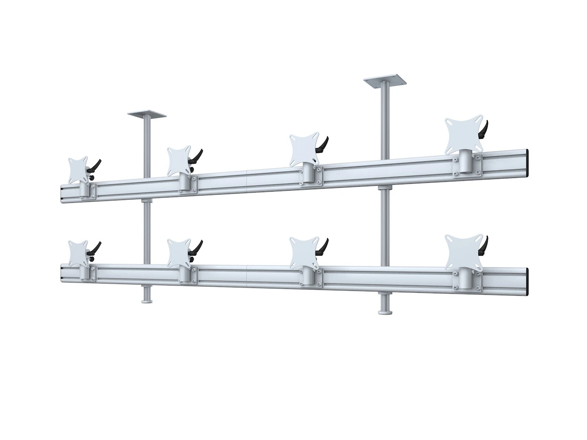 Flat-System Monitorhalter Decke für 8 Monitore 4 + 4 - 25''-32"