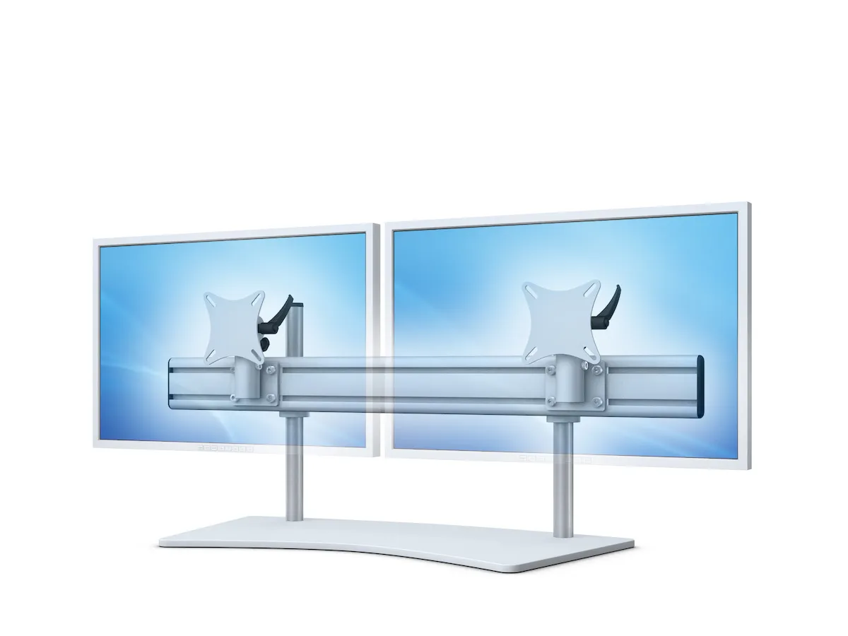 Monitorhalterung mit Standfuß für zwei Monitore nebeneinander