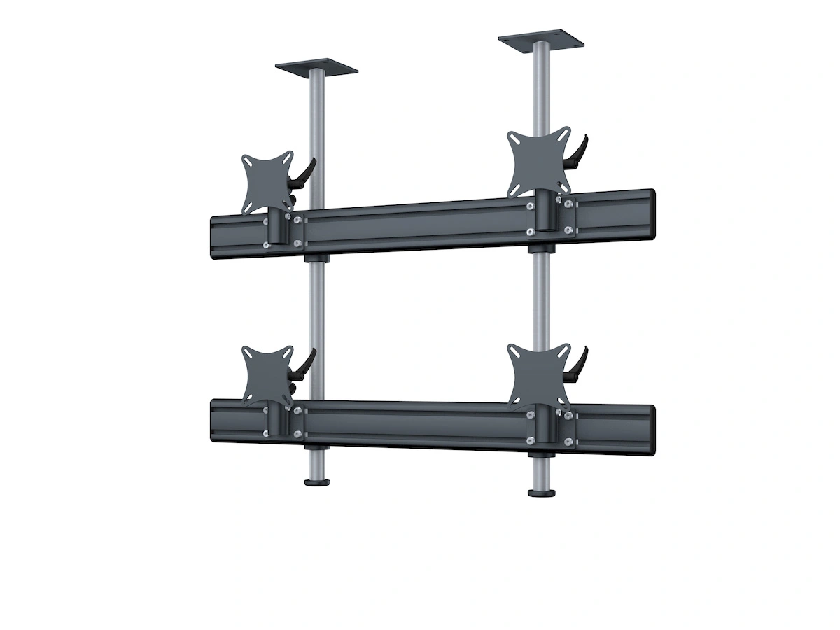 Flat-System Monitorhalter Decke für 4 Monitore 2 + 2 - 20''-24"