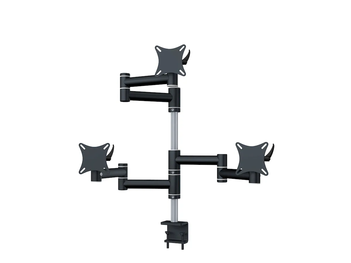 Flex-System Monitorhalterung für 3 Bildschirme mit Tisch-Klemme 3er - 25''-32''
