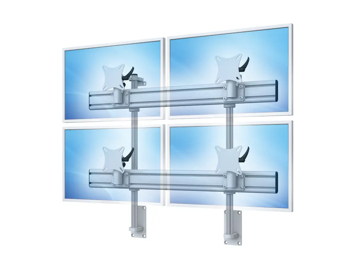 Flat-System Wandhalter für 4 Monitore 2+2 - 25''-32"