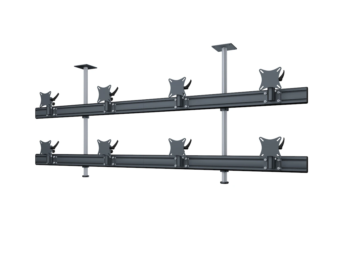 Flat-System Monitorhalter Decke für 8 Monitore 4 + 4 - 25''-32"