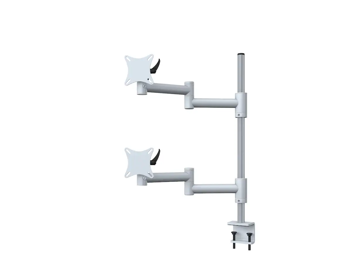 Flex-System Monitorhalterung für 2 Bildschirme mit Tisch-Klemme 1+1 - 25''-32''