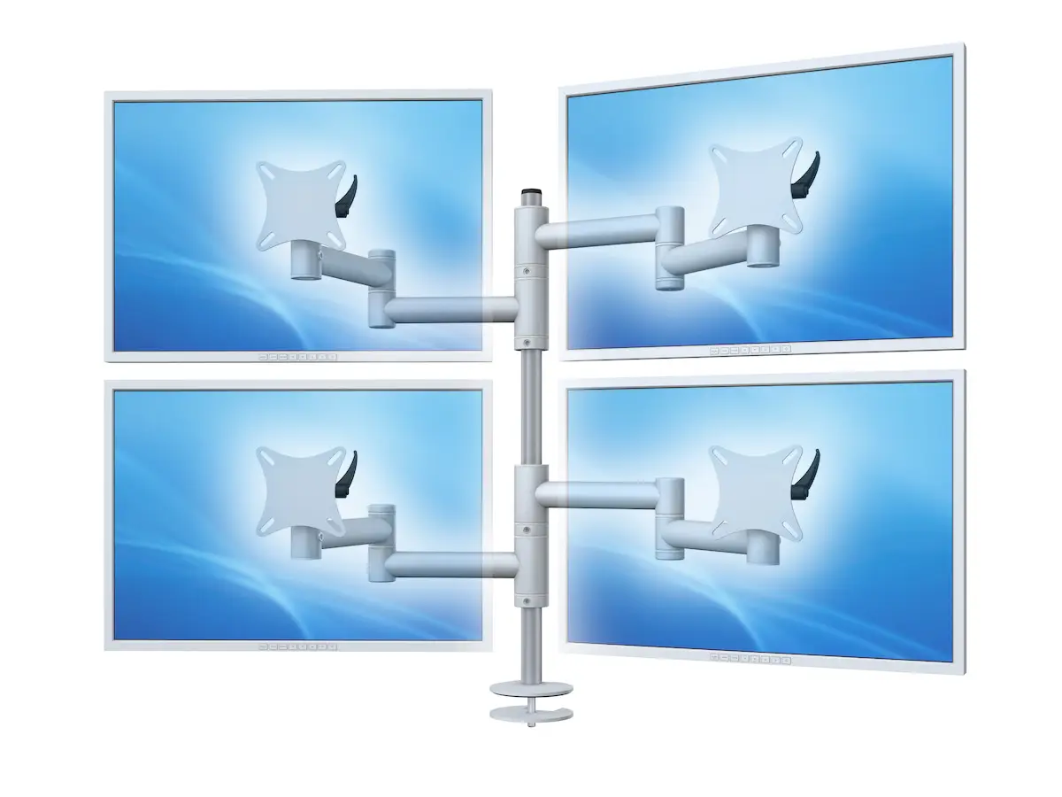 Flex-System Monitorhalterung für 4 Monitore Einbauadapter mit Kabelauslass (MA) 2+2 - 17''-24''