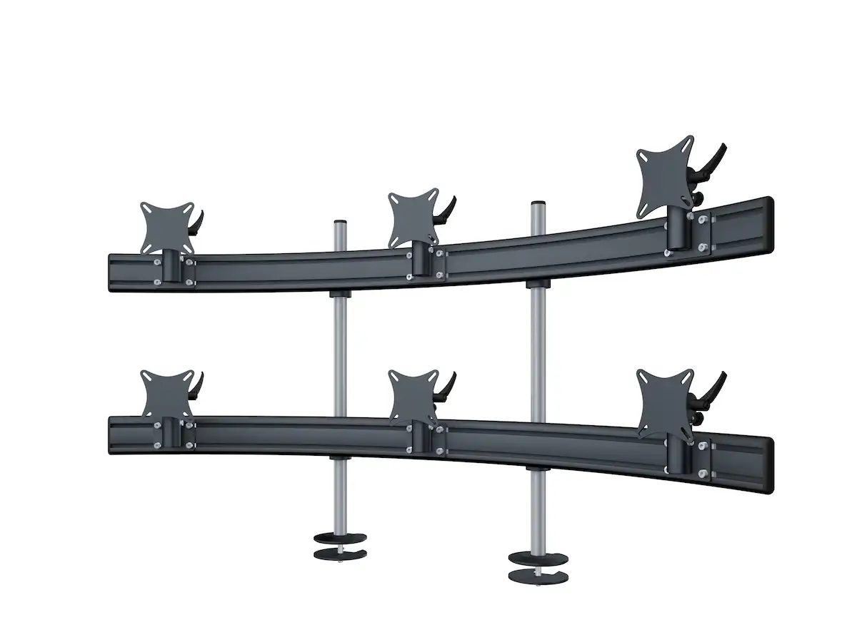 Para System Monitorhalterung für 6 Monitore Einbauadapter mit Kabelauslass (MA) 3+3 - 20''-24''