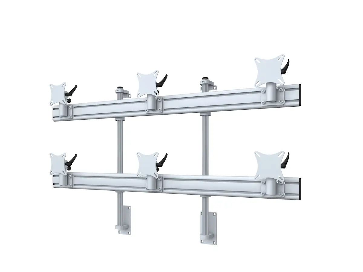 Flat-System Wandhalter für 6 Monitore  3+3 - 20''-24''