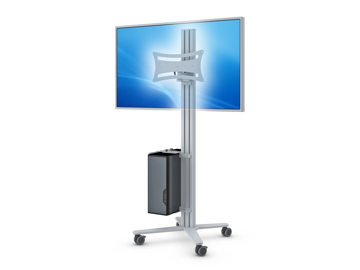 ErgoDesk®  Mobiler TV-Ständer mit Rollen und  PC-Halterung