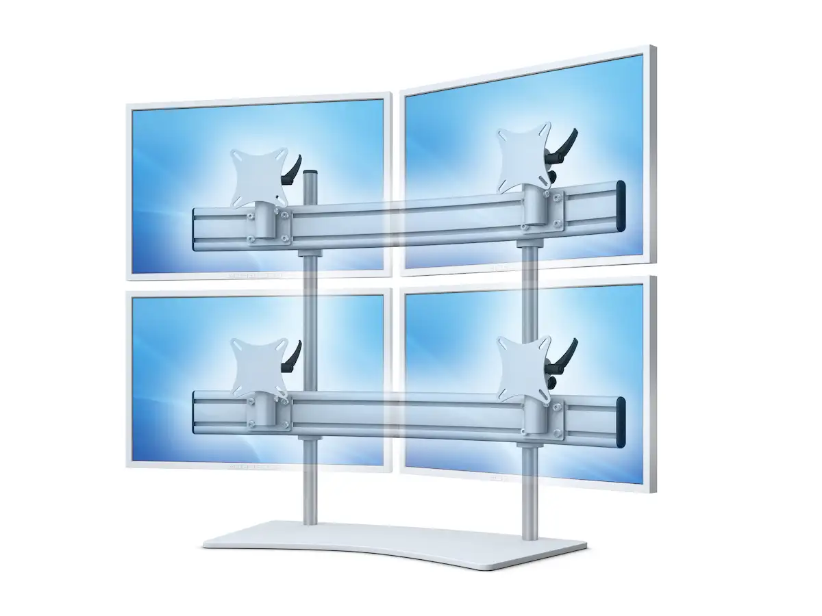 Para-System Monitorhalter für 4 Monitore mit Tisch-Stand-Fuß 2+2 - 20''-24''