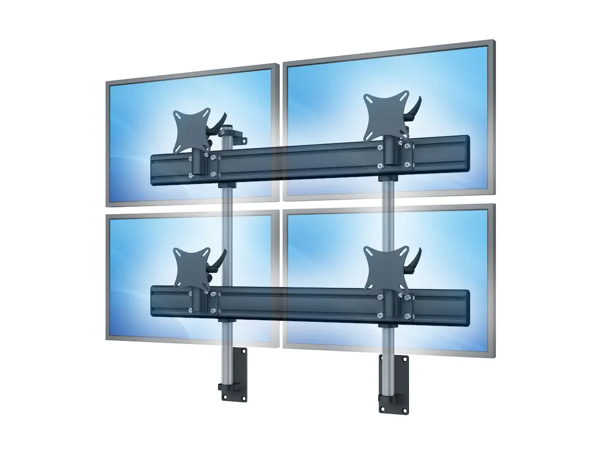 Flat-System Wandhalter für 4 Monitore 2+2 - 20''-24"