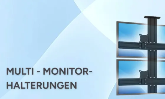 Deckenhalterung für zwei Monitore in horizontaler Ausrichtung