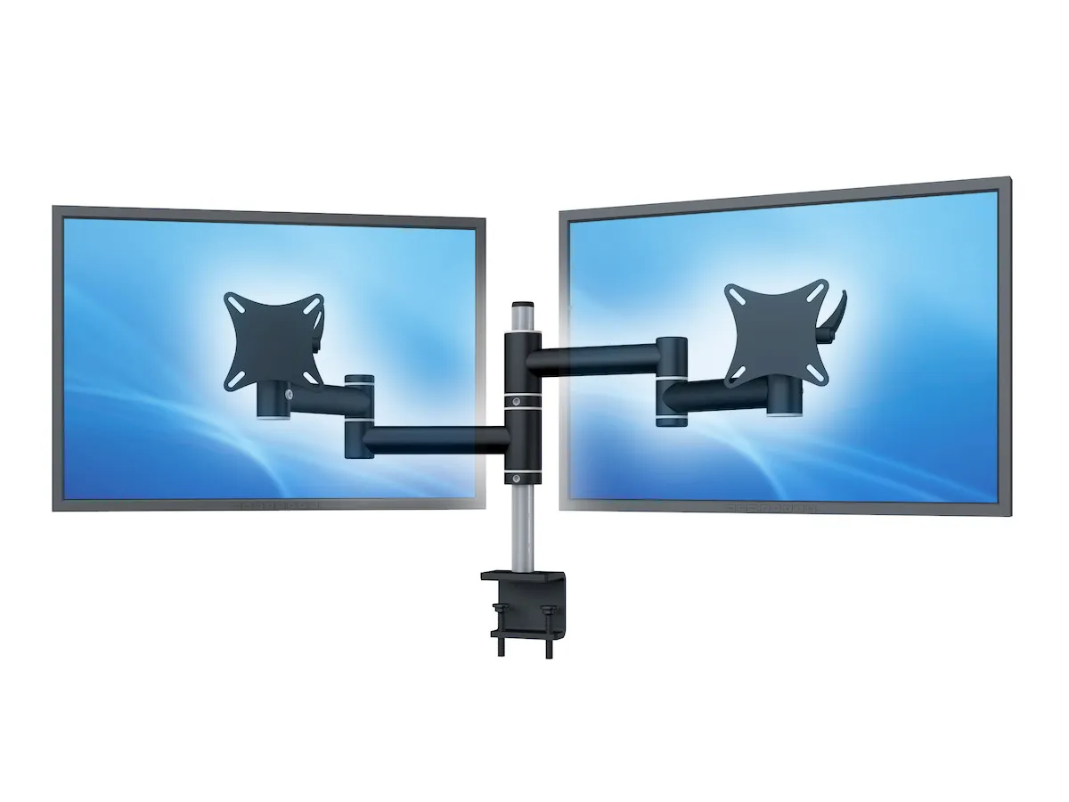 Flex-System Monitorhalterung für 2 Bildschirme mit Tisch-Klemme 2er - 25''-32''