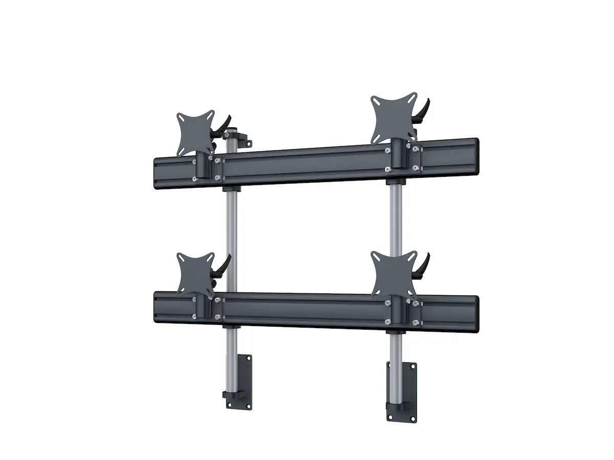 Flat-System Wandhalter für 4 Monitore 2+2 - 20''-24"