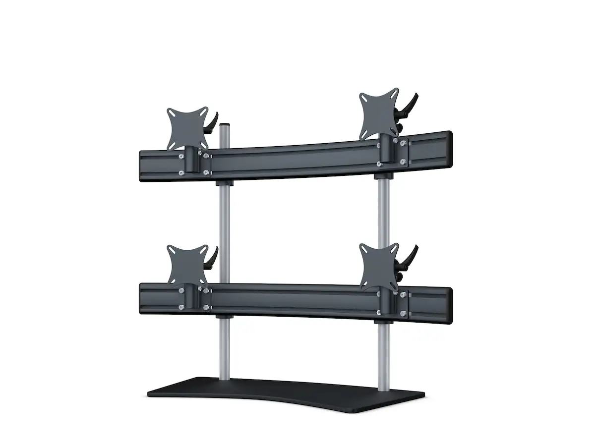 Para-System Monitorhalter für 4 Monitore mit Tisch-Stand-Fuß 2+2 - 20''-24''