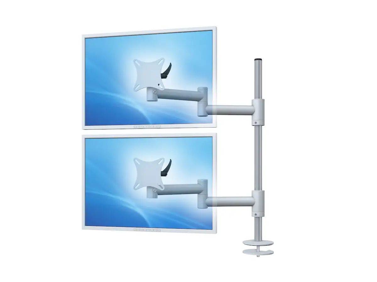 Flex-System Monitorhalterung für 2 Monitore Einbauadapter mit Kabelauslass (MA) 1+1 - 17''-24''