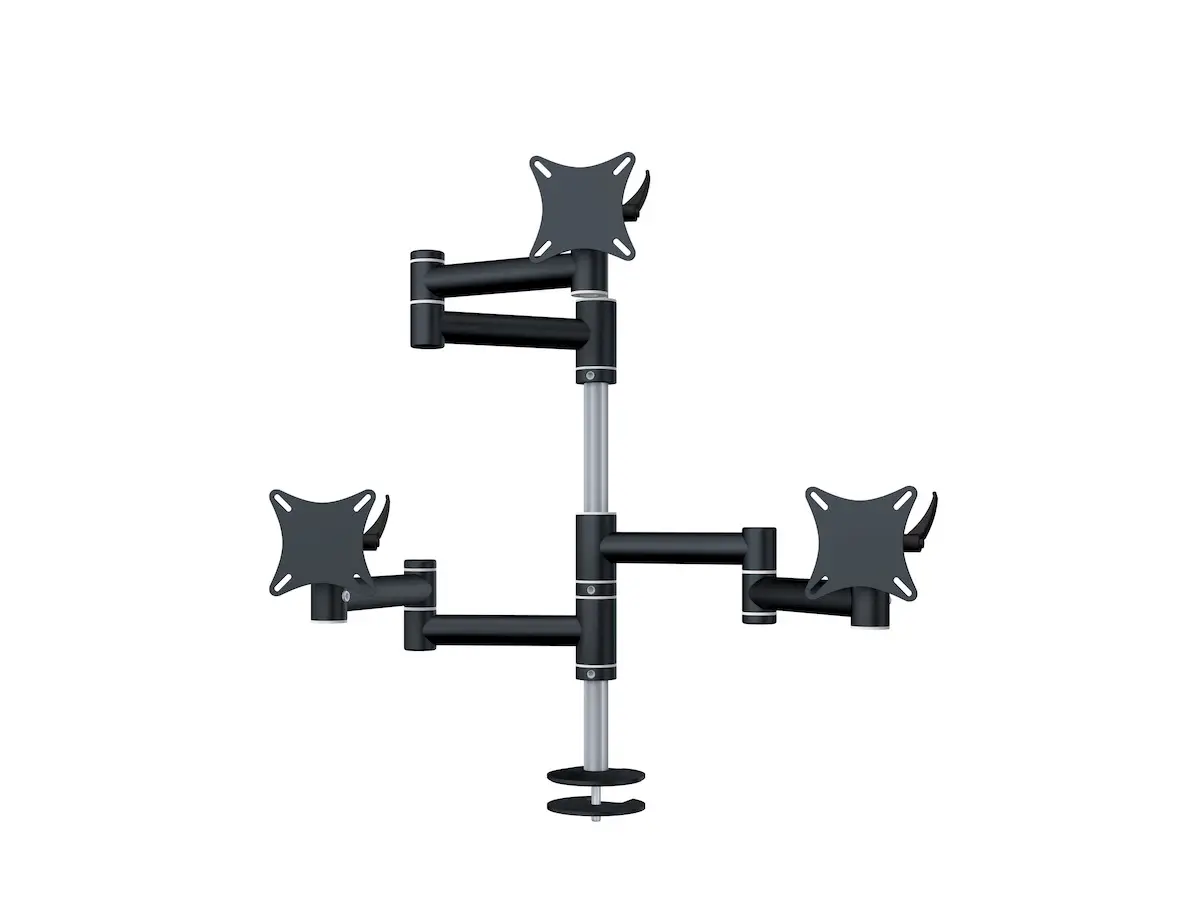 Flex-System Monitorhalterung für 3 Monitore Einbauadapter mit Kabelauslass (MA) 2+1 - 17''-24''