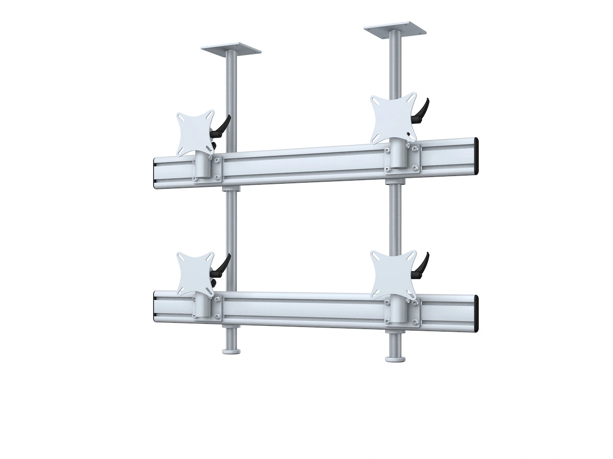 Flat-System Monitorhalter Decke für 4 Monitore 2 + 2 - 20''-24"