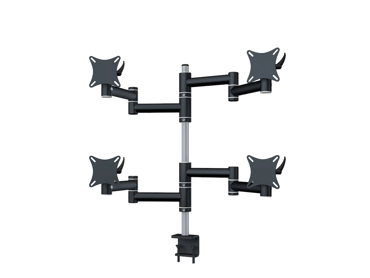 Flex-System Monitorhalterung für 2 Bildschirme mit Tisch-Klemme 2+2 - 25''-32''