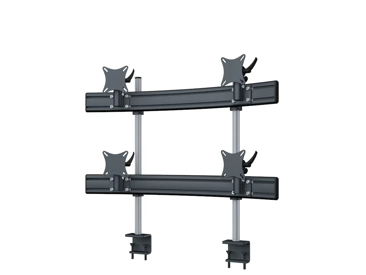Para-System Monitorhalterung für 4 Monitore mit Tisch-Klemme 2+2 - 20''-24''