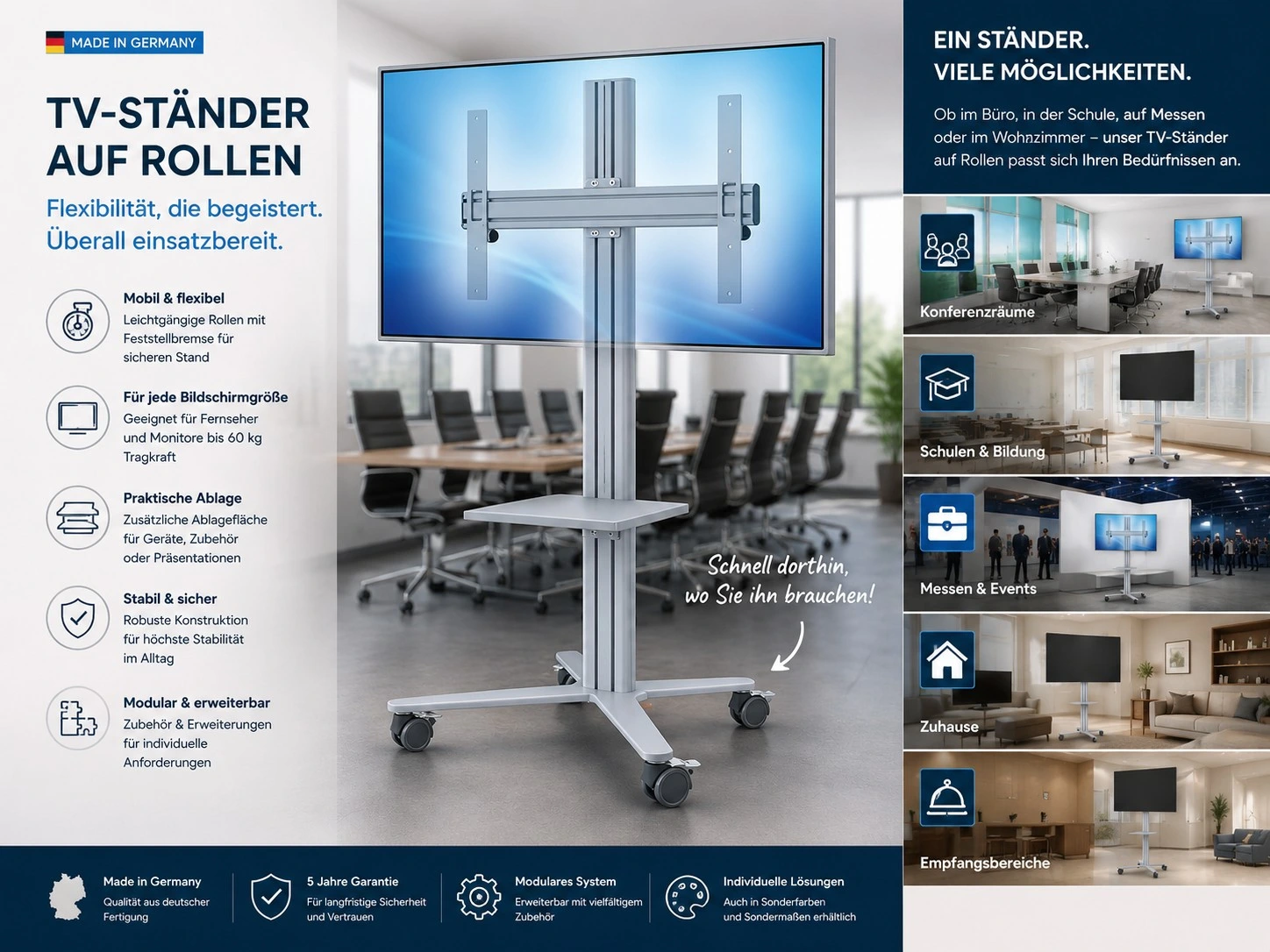 TV-Ständer Standfuß X-Form inkl. Stellfüße - Basic