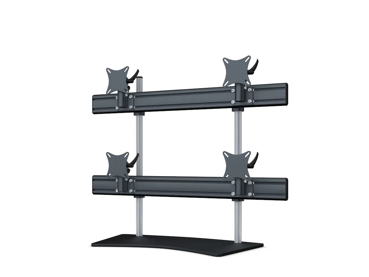 Freistehende 2x2-Monitorhalterung für vier Displays
