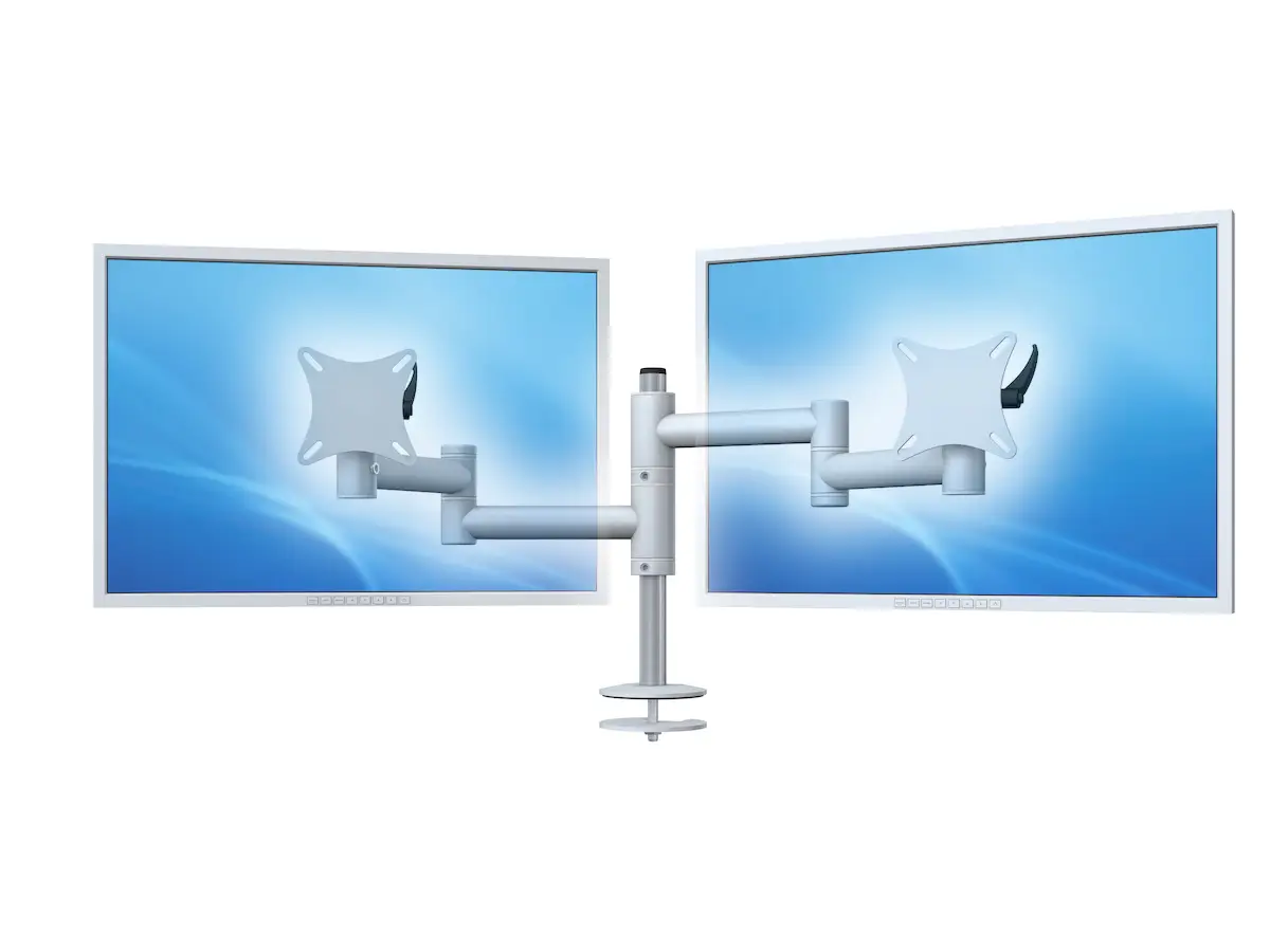 Flex-System Monitorhalterung für 2 Monitore Einbauadapter mit Kabelauslass (MA) 2er - 17''-24''   Kopie