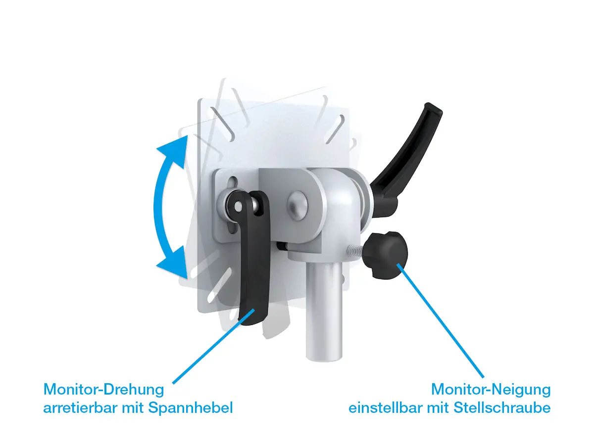 Curved Monitorhalter Flat für 2 Bildschirme bis 49" mit Tischklemme
