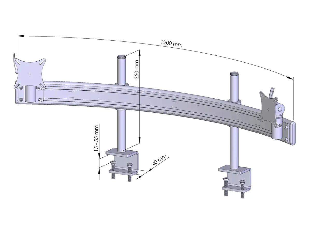 Para System Monitorhalterung für 2 Monitore mit Tisch-Klemme 2er - 25''-32''