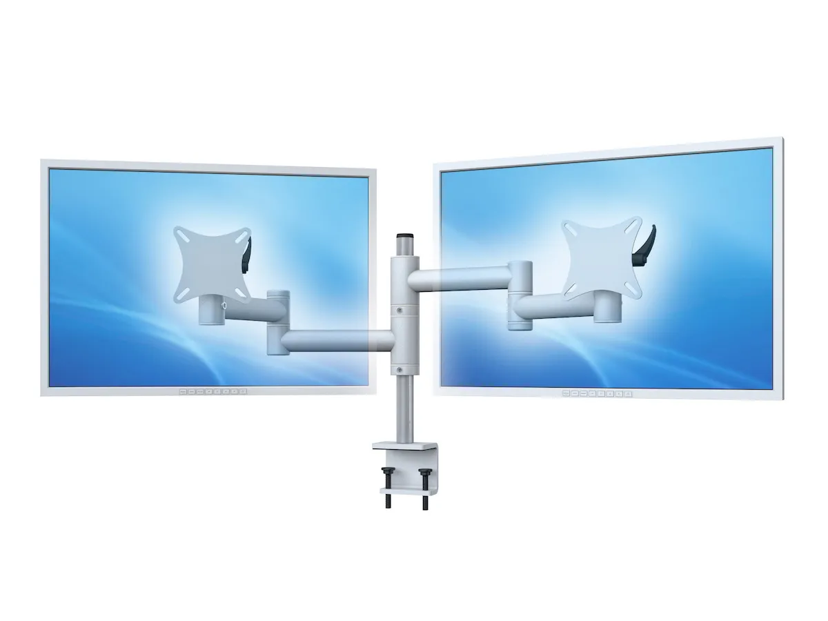 Flex-System Monitorhalterung für 2 Bildschirme mit Tisch-Klemme 2er - 25''-32''