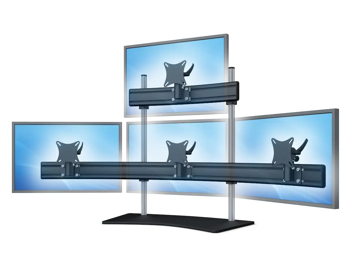 Para-System Monitorhalter für 4 Monitore mit Tisch-Stand 3+1 - 20''-24''