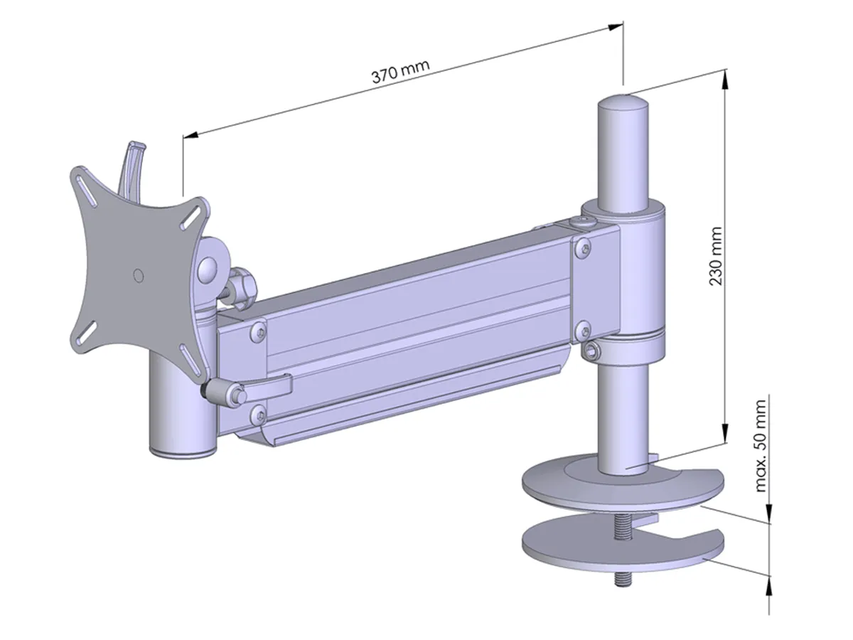 ErgoDesk® TFT-Lift – 320 mm vertikaler Verstellbereich