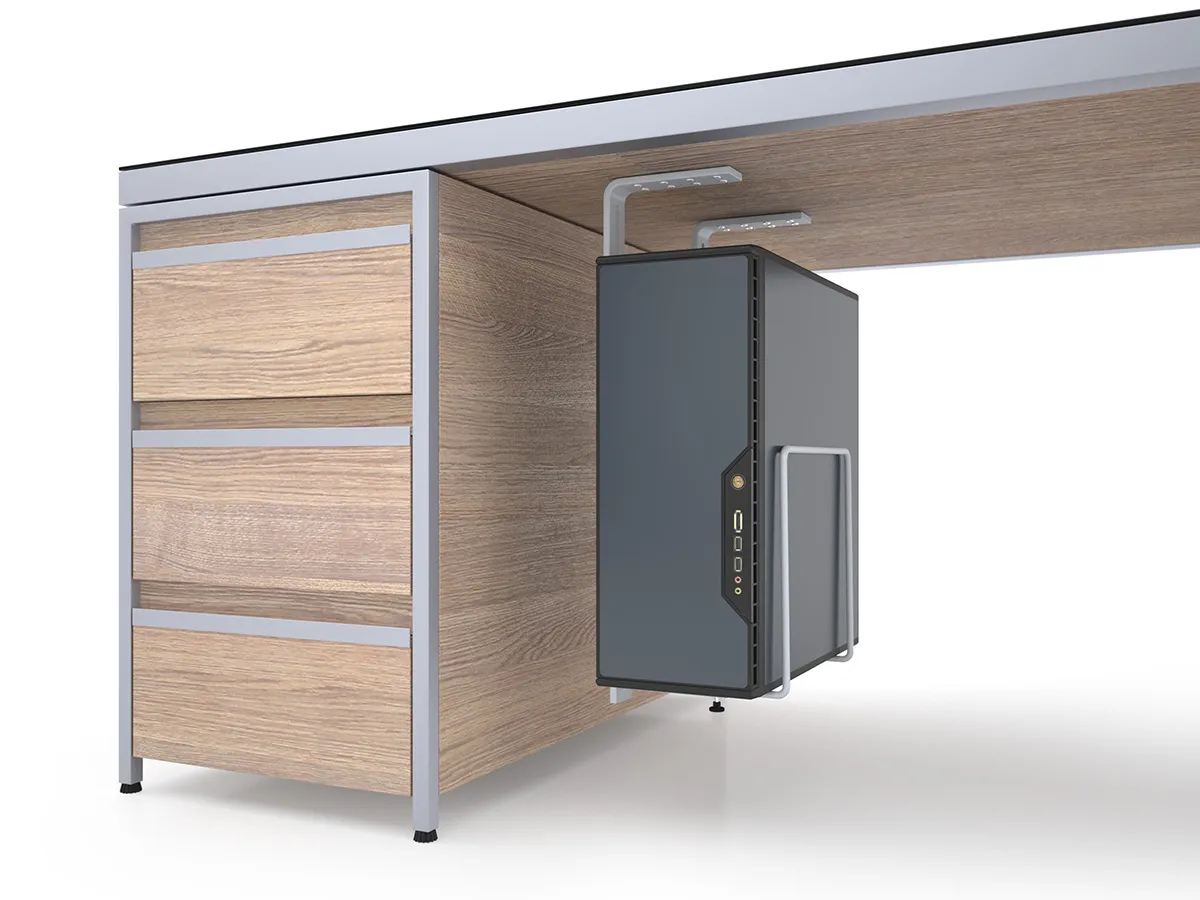 Unter-Tisch-Halter für Desktop-PCs – lackiert in RAL-Sonderfarbe