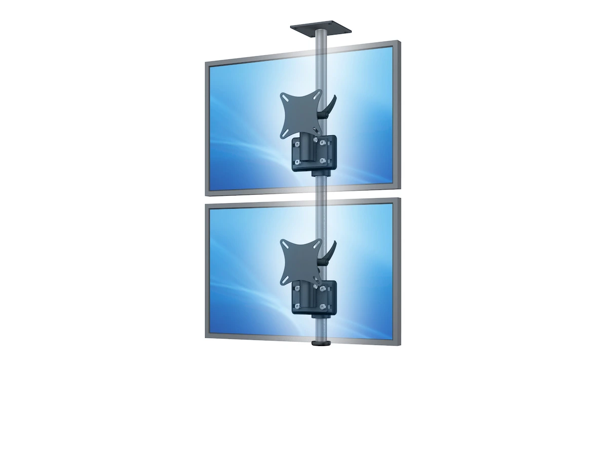 Flat-System Monitorhalter Decke für 2 Monitore 1 + 1 - 20''-24"