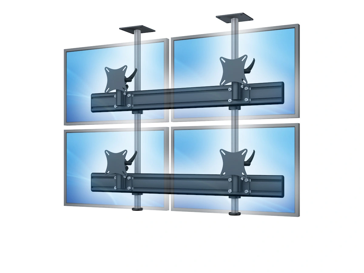 Flat-System Monitorhalter Decke für 4 Monitore 2 + 2 - 20''-24"