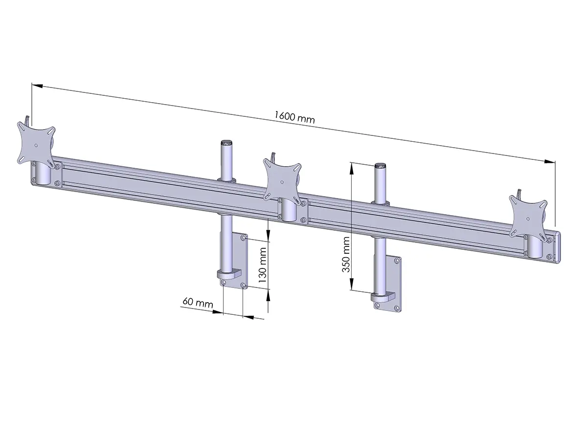 Flat-System Wandhalter für 3 Monitore 3er - 25''-32"
