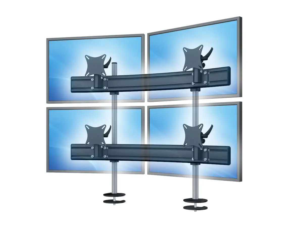 Para System Monitorhalterung für 4 Monitore Einbauadapter mit Kabelauslass (MA) 2+2 - 20''-24''
