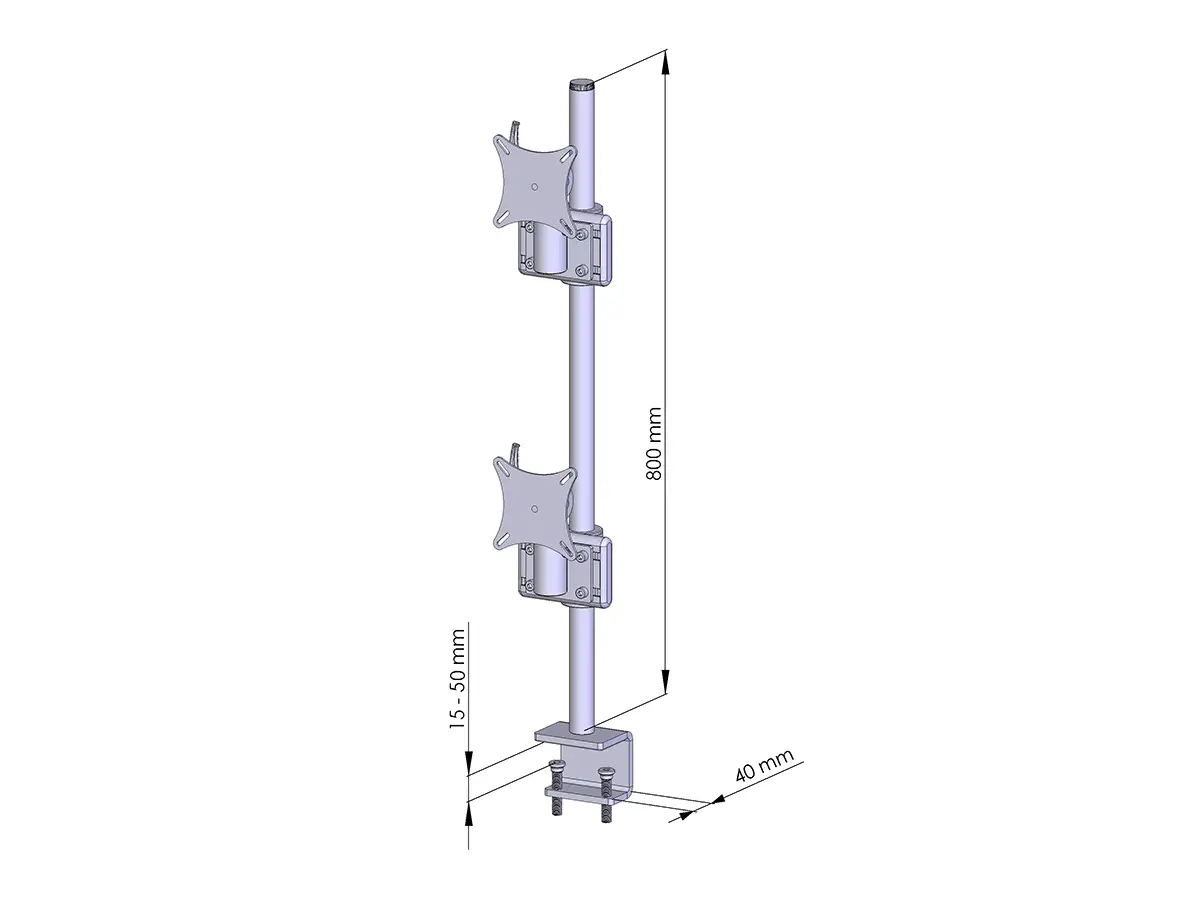 Curved Monitorhalter Flat für 2 Bildschirme bis 49" mit Tischklemme