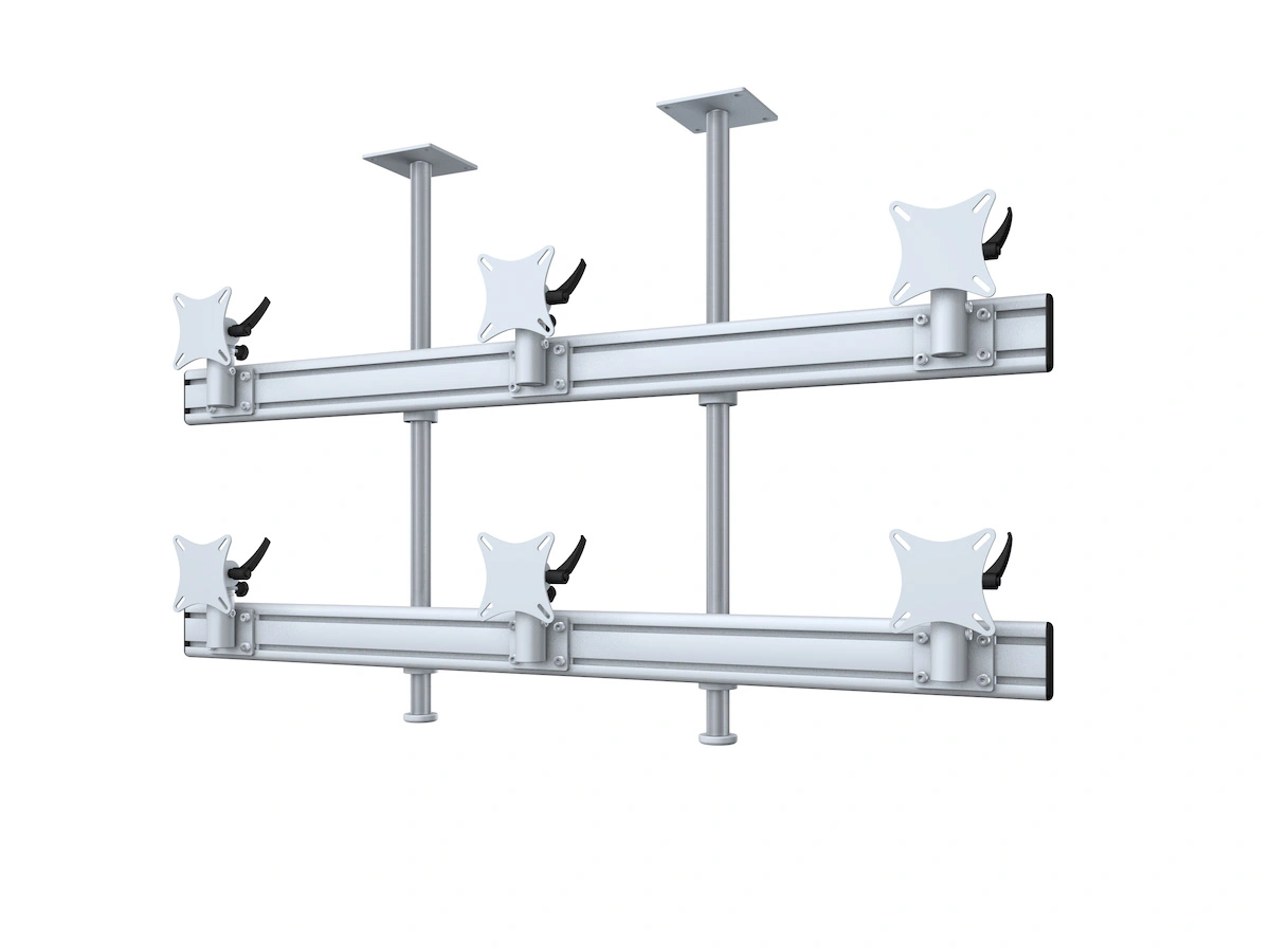 Flat-System Monitorhalter Decke für 6 Monitore 3 + 3 - 20''-24"