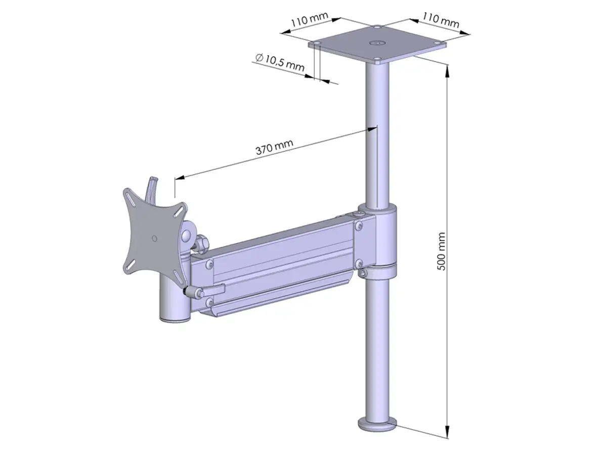 TFT-Lift Monitorhalter für 1 Bildschirm mit Deckenhalter 17"-32"
