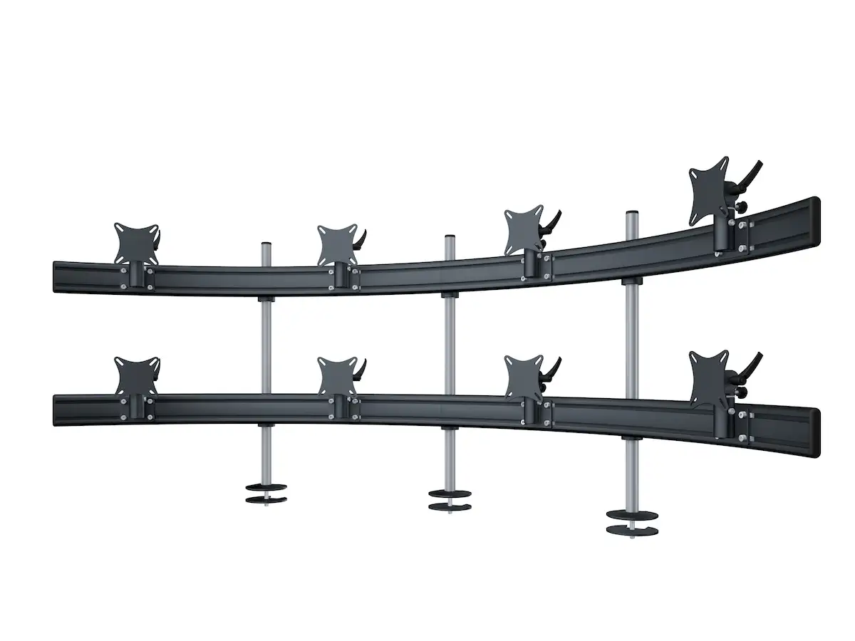 Para System Monitorhalterung für 8 Monitore Einbauadapter mit Kabelauslass (MA) 4+4 - 25''-32''