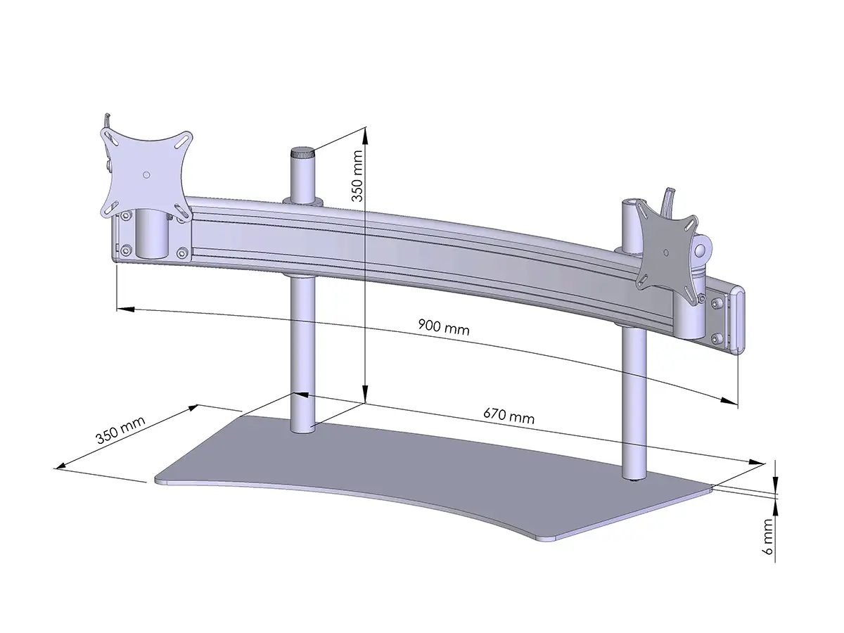 Para-System Monitorhalter für 2 Monitore mit Tisch-Stand 2er - 20''-24''