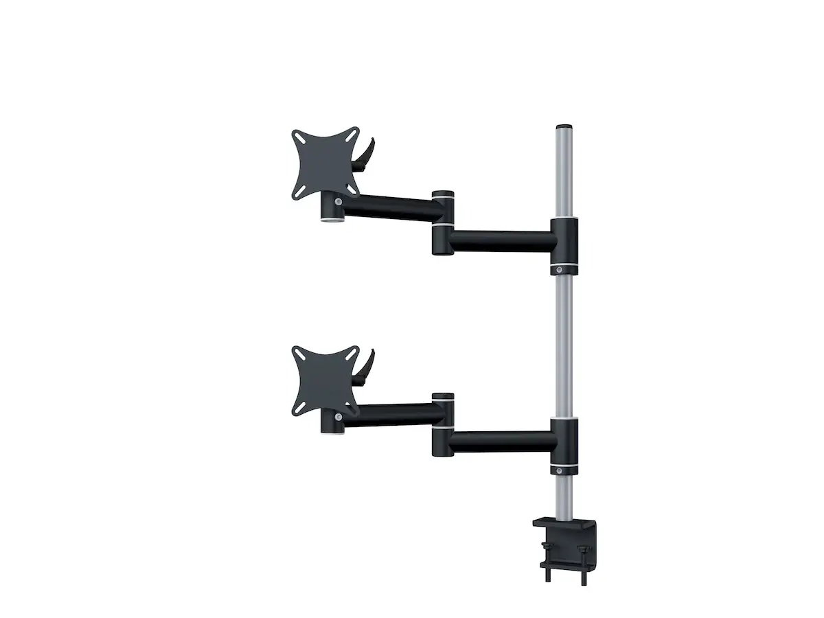 Flex-System Monitorhalterung für 2 Bildschirme mit Tisch-Klemme 1+1 - 25''-32''