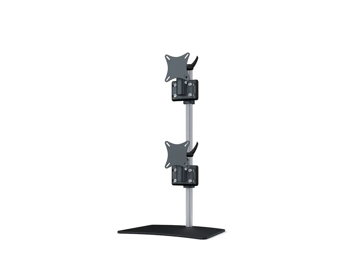 Flat-System Monitorhalter für 2 Bildschirme mit Tisch-Stand-Fuß 1+1 - 25''-32''