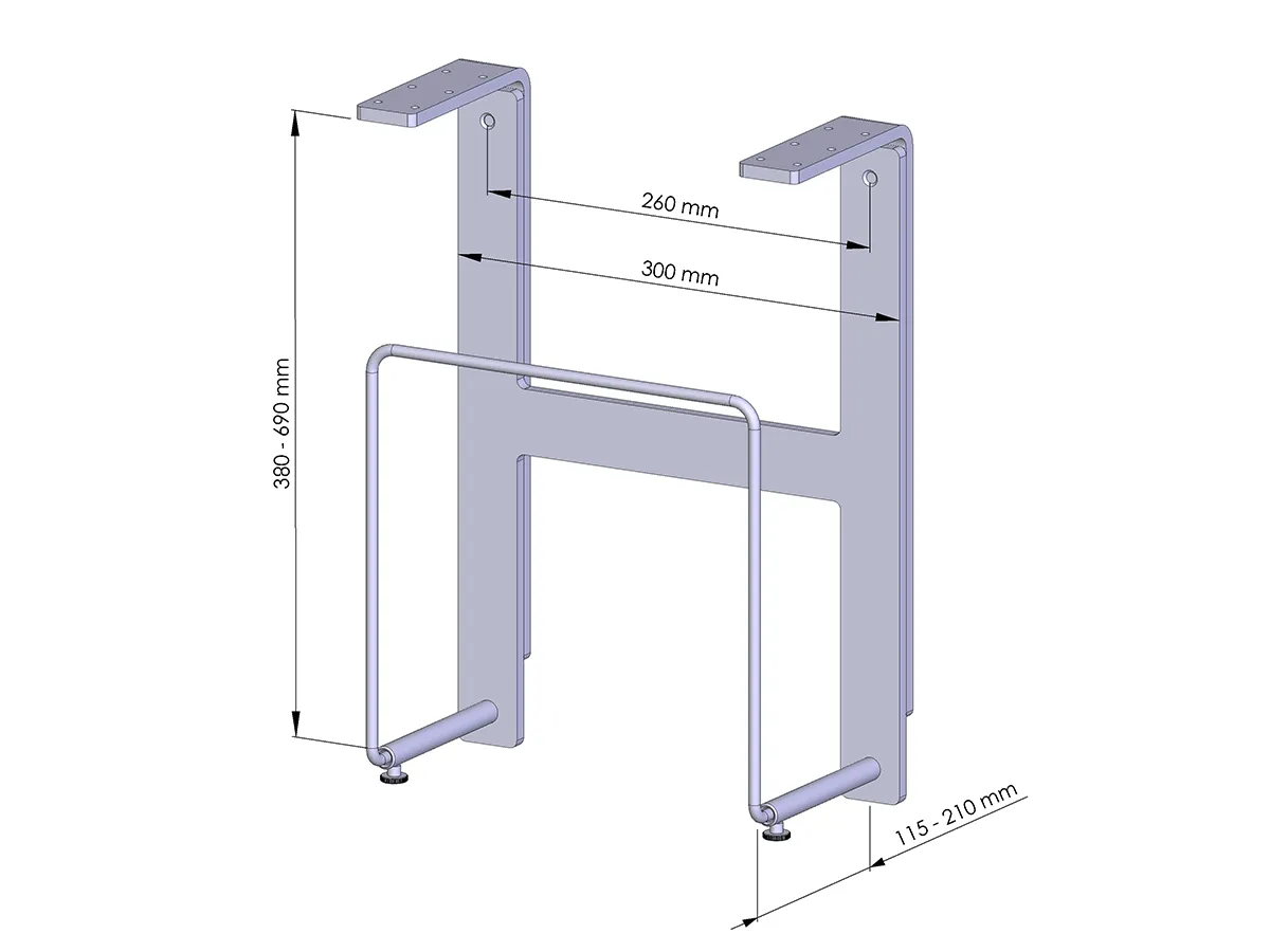 Unterbau-PC-Halter aus Stahl für Tischmontage mit RAL-Farbauswahl