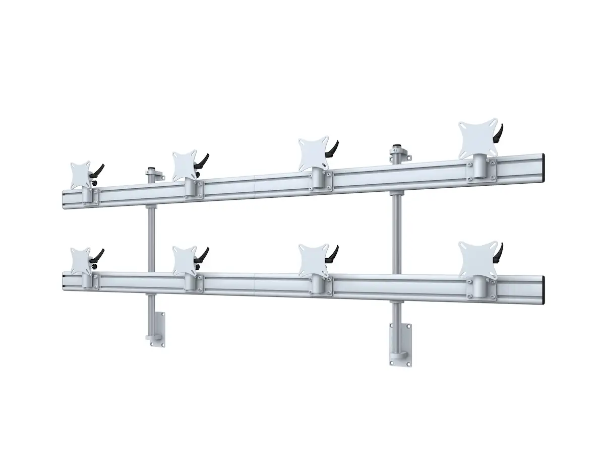 Flat-System Wandhalter für 8 Monitore  4+4 - 20''-24''