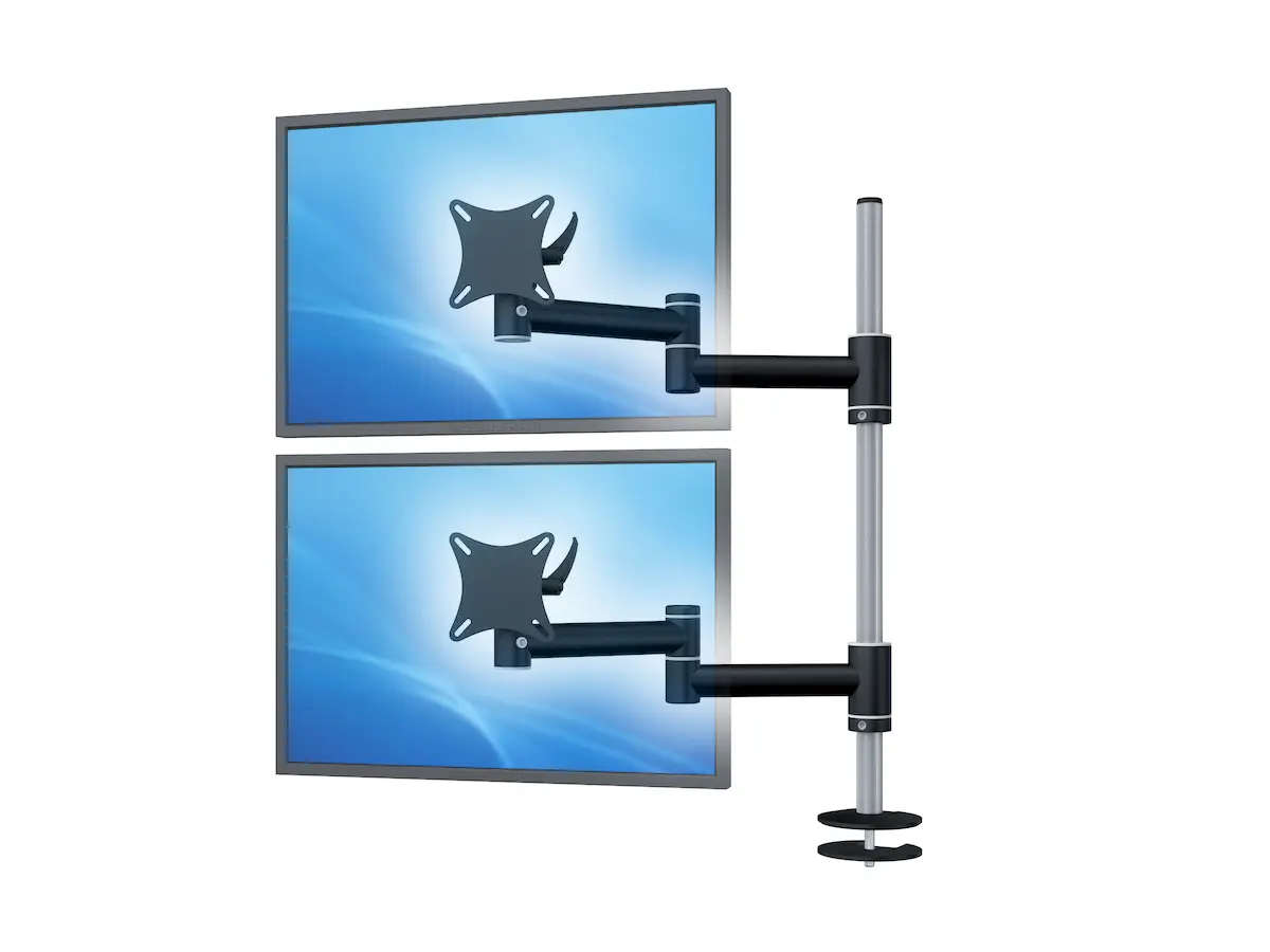 Flex-System Monitorhalterung für 2 Monitore Einbauadapter mit Kabelauslass (MA) 1+1 - 25"-32"