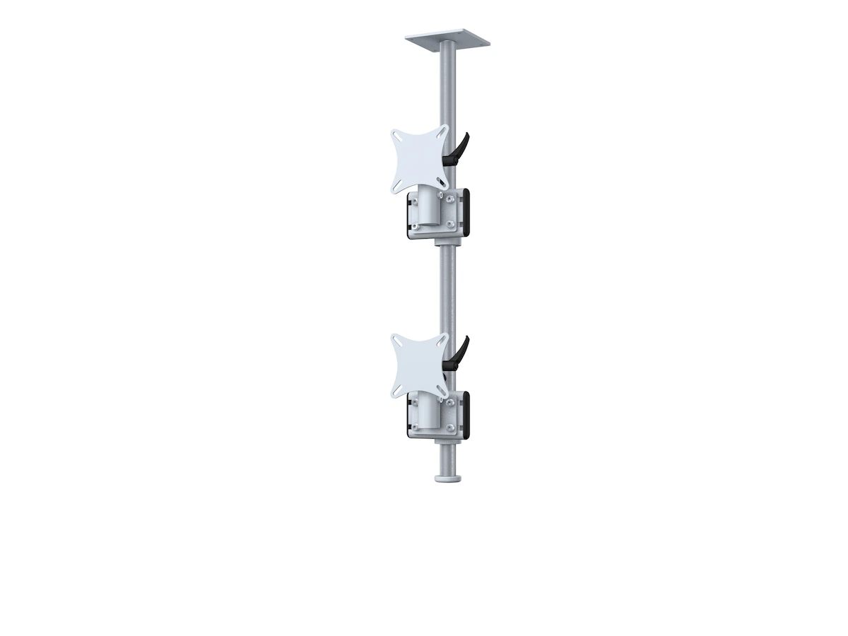 Flat-System Monitorhalter Decke für 2 Monitore 1 + 1 - 20''-24"