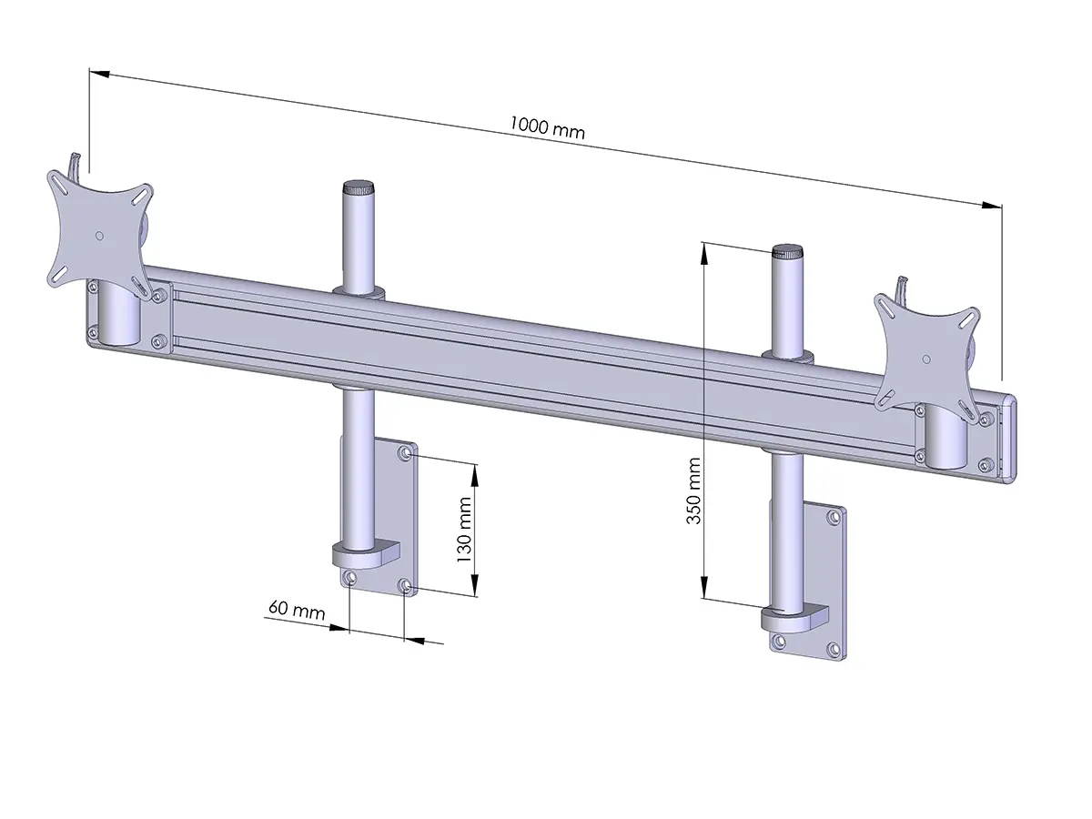 Flat-System Wandhalter für 2 Monitore 2er - 25''-32"